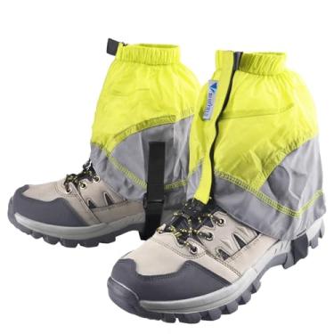 Imagem de Polainas Azarxis de cano baixo para neve e tornozelo para mulheres e homens e jovens ao ar livre caminhadas mochila leve à prova d'água ajustável à prova de areia, Verde