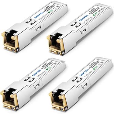 Imagem de QINIYEK Pacote Com 4 Módulos Gigabit Ethernet, Transceptor Rj45 Sfp Para Cisco, Mikrotik, Netgear, Supermicro, Até 100M