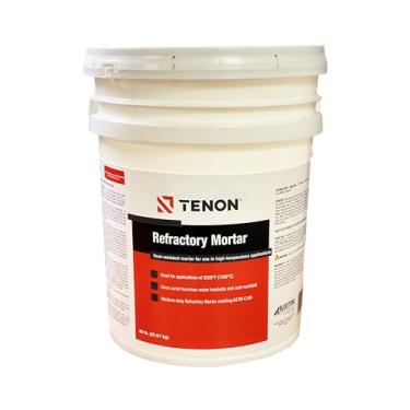 Imagem de Tenon Argamassa refratária – Mistura de alta temperatura para lareiras, fogueiras, chaminés, parging, tijolo, argila e muito mais, cor branca, alta resistência ao calor, até 1,22 kg