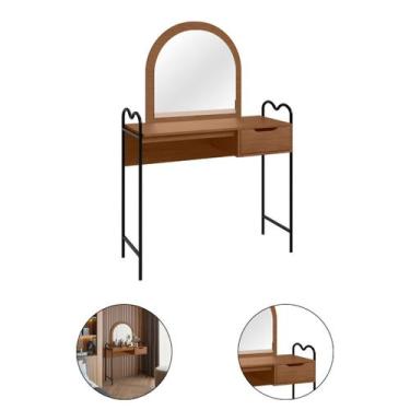 Imagem de Penteadeira Oasis em Aço c/ Gaveta Espelho Quarto Closet - Lion loja, 