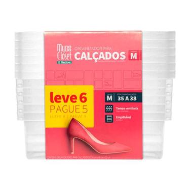 Imagem de Conjunto Caixa Organizadora De Sapato Média Leve 6 Pague 5 Ordene Plás