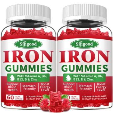 Imagem de Suplemento vegano Iron Gummies Sijigood com vitamina B12 120 ct