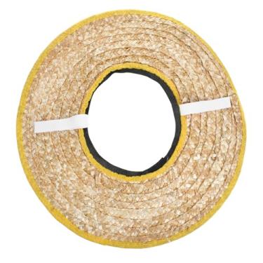 Imagem de SOLUSTRE Viseira de chapéu rígido Sombrero – capacete de proteção de sol com aba inteira, capa de chapéu de sol, viseira de tecido, capacete de palha, acessórios para chapéu de sol brilhante