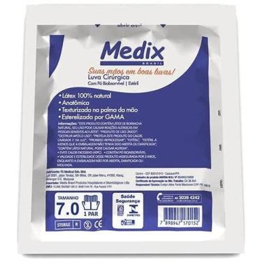 Imagem de Luva cirurgica latex c po tam 7.0 par 5917 -medix