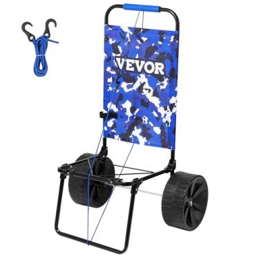 Imagem de VEVOR Carrinho de praia com rodas grandes para areia, deck de carga de 39 x 39,9 cm, com rodas sólidas de PE de 25,4 cm, capacidade de carga de 31 kg, carrinho de areia dobrável para piquenique,