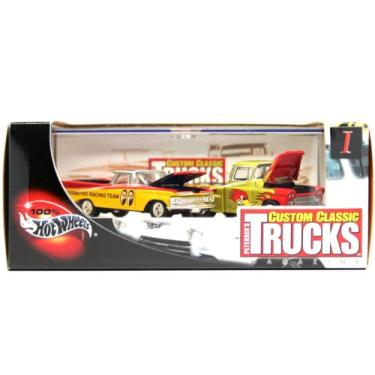 Imagem de '59 EL CAMINO & '69 CHEVY APACHE Limited Edition Hot Wheels 2002 PETERSEN'S CUSTOM CLASSIC TRUCKS MAGAZINE 1:64 Scale 2-Car Custom Vehicle Box Set