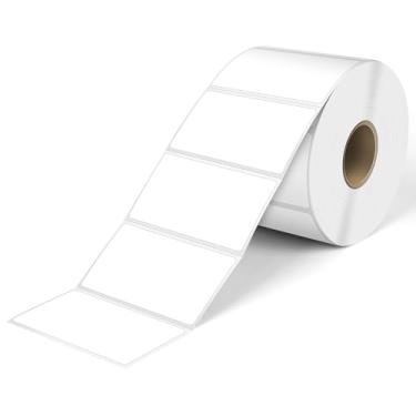 Imagem de L LIKED Etiquetas térmicas diretas de 5,7 cm x 3,2 cm, etiquetas de endereço de código de barras perfuradas e compatíveis com impressoras Rollo, Zebra e outras impressoras de mesa (1 rolo, 1000