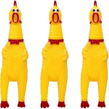 Imagem de Mordedor Galinha Borracha Cachorro Brinquedo Cães Animal Pet TAM. 16CM