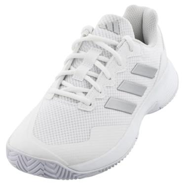 Imagem de adidas Tênis Gamecourt 2 Feminino, Branco/prata metálico, 5