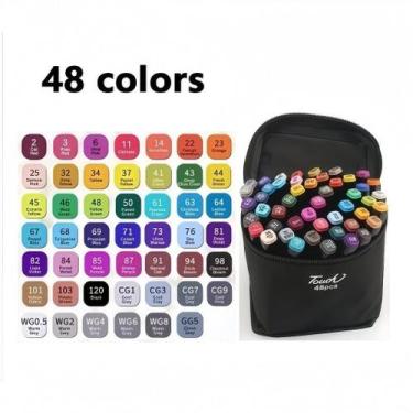 Imagem de Kit 24/36/48 Canetas Canetinhas Aquarela ponta dupla Ideal para pintar