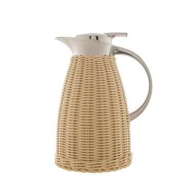 Imagem de Garrafa Térmica 1,5 L Rattan Bege - Bon Gourmet - Rojemac, 1,5L, Bege
