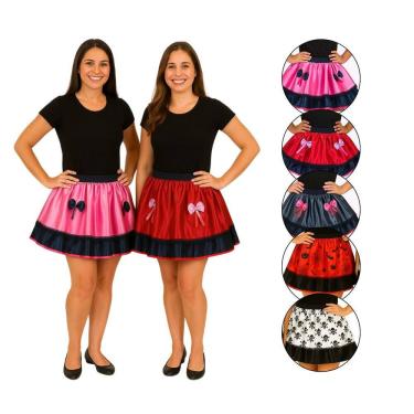 Imagem de Saia Halloween Adulto Cetim Luxo Fantasia Feminina Dia Das Bruxas Festa Carnaval