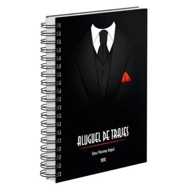 Imagem de Agenda Comercial 2026 Personalizada Capa Dura Aluguel de Trajes Gravata Preta