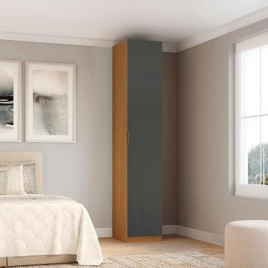 Imagem de Guarda-roupa Modular 1 Porta 100% Mdf Altezza Freijó/titânio