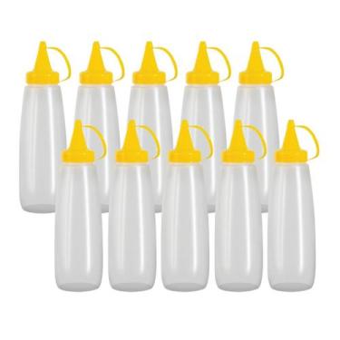 Imagem de 10 Bisnaga Ketchup Molhos Mostarda Maionese 350ml - Panamby, Amarelo