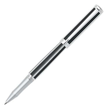 Imagem de Sheaffer Caneta de rolo listrada com acabamento em placa cromada - Jet Black