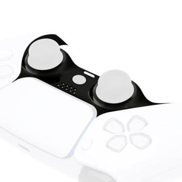 Imagem de eXtremeRate Capa Decorativa Cromada Preta Brilhante Compatível Com Controle Ps5, Clipe De Reposição Faça Você Mesmo, Placas Personalizadas Para Cobrir Controles E Anéis Decorativos