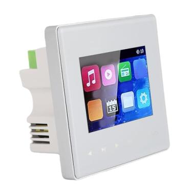 Imagem de Jectse 2x20w, Amplificador de Parede 4x25w Com Tela de Toque FM Radio, Timer, Painel de Controle de Tocador de Música de Fundo para Alto -falante de Teto, Material de Liga de Alumínio