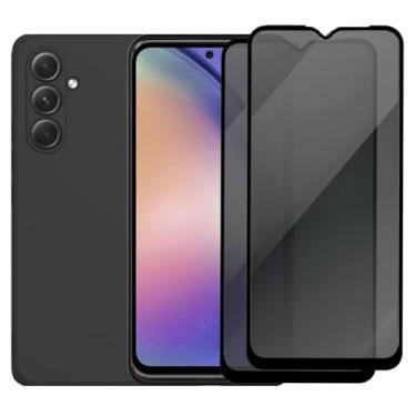 Imagem de Kit 2 Películas de Privacidade Anti Espião + Capa Capinha Preta Para Galaxy A54