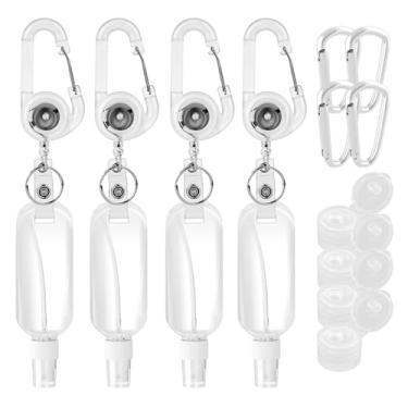 Imagem de Conjunto de frascos de viagem de silicone portátil LinkIdea, recipiente de tamanho de viagem de higienizador de mão, recarregável, à prova de vazamento aprovado pela TSA para produtos de higiene, xampu, garrafas líquidas e vazias, Branco