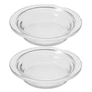 Imagem de Gatuida 2 peças de aquecedor de óleo perfumado de vidro, placa de derretimento de vela perfumada, aquecedor de louça de derretimento de cera, transparente, 11 cm de diâmetro