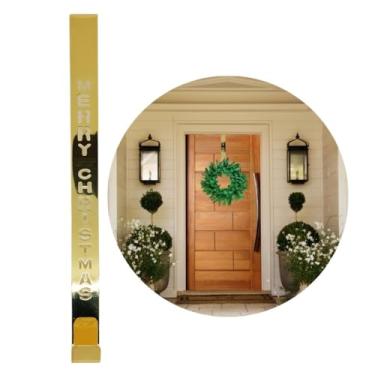 Imagem de Yangzi - Suporte Para Guirlanda Metal Dourado Merry Christmas 31cm Encaixe Porta - Magizi