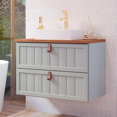 Imagem de Gabinete Suspenso para Banheiro com Cuba Ketlyn Espresso Móveis