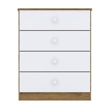 Imagem de Cômoda Infantil Amarelinha Rústico Branco – Henn