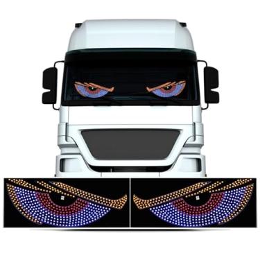 Imagem de Tela Led Olhos Para Caminhões E Carros - Painel Led Virtuafx, Luzes Devil Eyes, placa criativa, tela de LED automotiva, animação olho diabólico para carros, caminhões