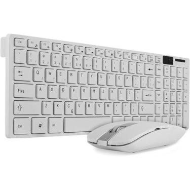 Imagem de Kit Teclado Mouse Wireless Sem Fio Silencioso Ergonômico Com Capa Sili