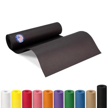 Imagem de IDL Packaging Rolo de papel Kraft preto de 30,5 cm x 30,5 m - Papel artesanal de qualidade feito nos EUA para embrulho de presente, artes e artesanato infantil, projetos escolares - 100% material