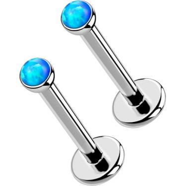 Imagem de OUFER 2 peças 16G/20G brincos de nariz lábios, G23 titânio sólido sem rosca push in nariz narina lábio labret medusa Monroe Helix cartilagem tragus concha lóbulo piercing joias para mulheres e homens