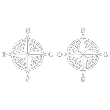 Imagem de 2 Adesivos Rosa Dos Ventos Jeep Renegade Compass - Branco - Jhow Adesi