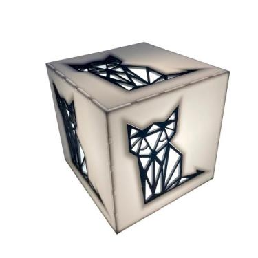 Imagem de Luminária Abajur Decoração Quarto Mesa Gato Moderno Bivolt - Caroá