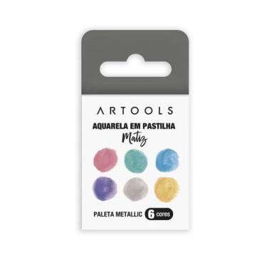 Imagem de Aquarela Em Pastilha 6 Cores Artools, Cores Metalicas