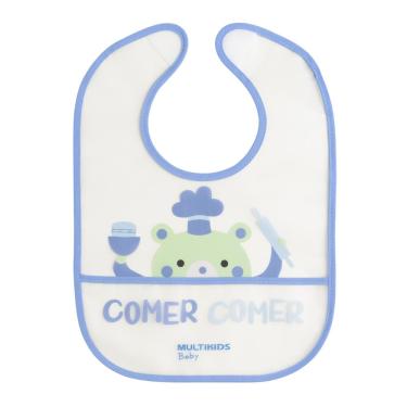 Imagem de Kit Dois Babadores - Easy Clean Azul - Baby MULTIKIDS