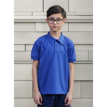 Imagem de Camisa Gola Polo Infantil Malha Piquet Menino 1 Ao 16. - Maximus, Azul
