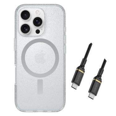 Imagem de OtterBox Capa Symmetry Series para iPhone 16 Pro Max com cabo USB-C para USB-C - Stardust 3.0