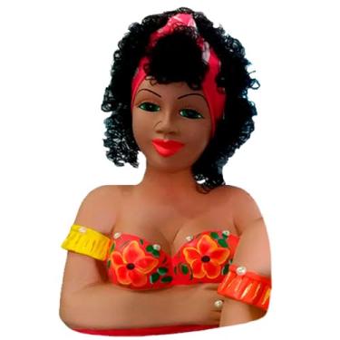 Imagem de Boneca Namoradeira Morena Grande com Faixa no Cabelo Vermelha