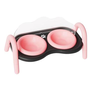 Imagem de KiBcsLic Comedouros Elevados para Gatos, Comedouros Duplos Elevados para Gatos, Tigelas Decorativas de Cerâmica para Comida E água para Quarto, Presente para C