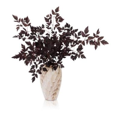 Imagem de Pacote com 3 folhas artificiais de plantas Cimicifuga, 81 cm, ramos falsos de Cimicifuga, galhos de outono, plantas para casa, vaso de jantar, dia de Ação de Graças, decoração de festa de casamento