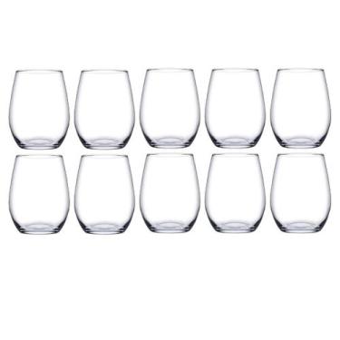 Imagem de Jogo de 10 Copo de Vidro Redondo p/ Drinks Bebidas Vinho Buffet - PASA