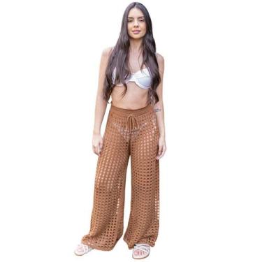 Imagem de Saída de Praia Feminina Calça Tricot Tamanho Único Verão 26 - Sem Marc