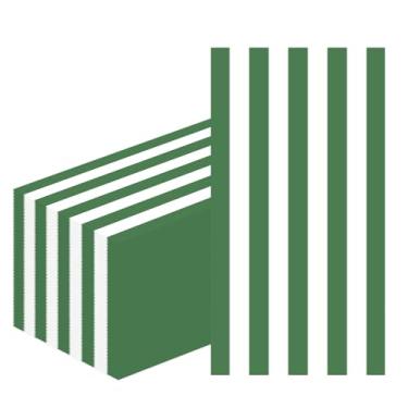 Imagem de HEIPINIUYE 50 guardanapos de papel listrados de 3 camadas toalhas de hóspedes verdes e brancas toalhas de mão descartáveis para banheiro, casamento, aniversário, chá de bebê, guardanapos de jantar