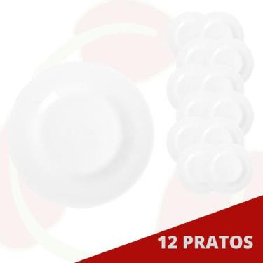Imagem de Jogo de 12 Prato de Sobremesa Redondo Branco 19CM Nadir - NADIR FIGUER