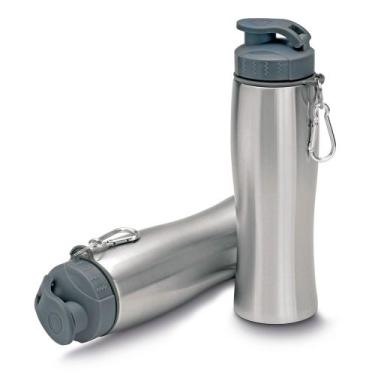 Imagem de  Garrafa Squeeze 750ml Academia Aço Inox C/ Bico E Mosquetão - ARKZ Sp