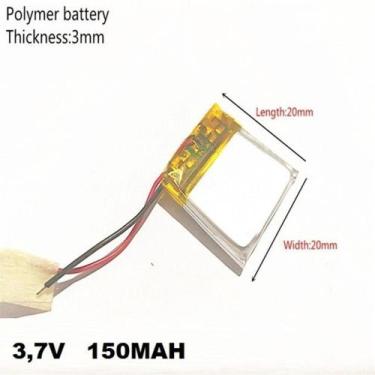 Imagem de Bateria 3.7v 150 Mah 3mm X20mm X20mm 2 Fios 302020 - bgb
