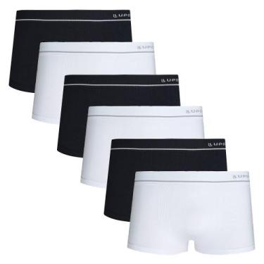 Imagem de Kit Com 6 Cueca Lupo Sunga Microfibra Sem Costura Original, M, Preta e