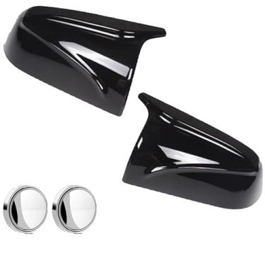 Imagem de AULESSE Capas de espelho lateral Te-sla Model 3 2017-2024, em forma de M, estilo preto brilhante, tampas de espelho retrovisor esquerdo e direito, compatíveis com acessórios Te-Sla Model 3