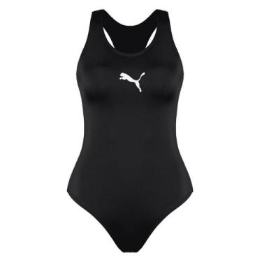 Imagem de Maiô Puma Nadador Feminino - Preto, Preto, GG